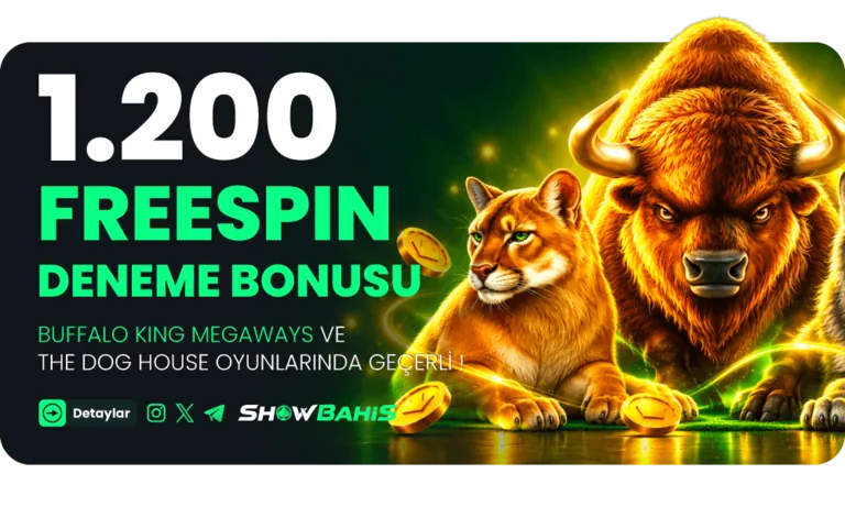 1.200 freespin deneme bonusu — Buffalo King Megaways ve The Dog House oyunlarında geçerli