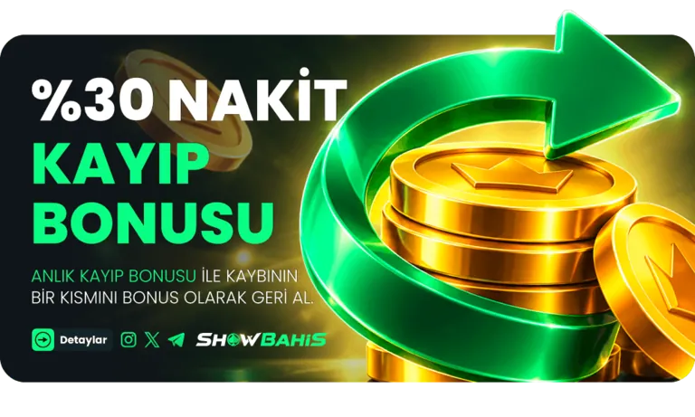 %30 nakit kayıp bonusu — kaybının bir kısmını bonus olarak geri al
